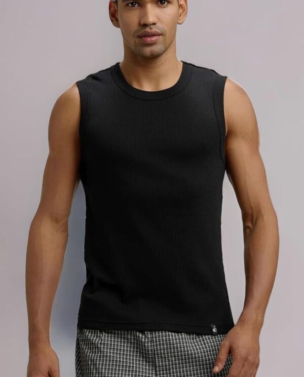 Jockey 9930 Men's Super Cotton Rib Solid Slim Fit Round Neck Muscle Vest