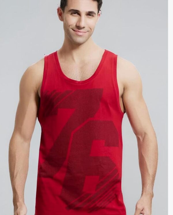 Jockey 9928 Men's Super Combed Cotton Rich Graphic Printed Regular Fit Low Neck Tank Top