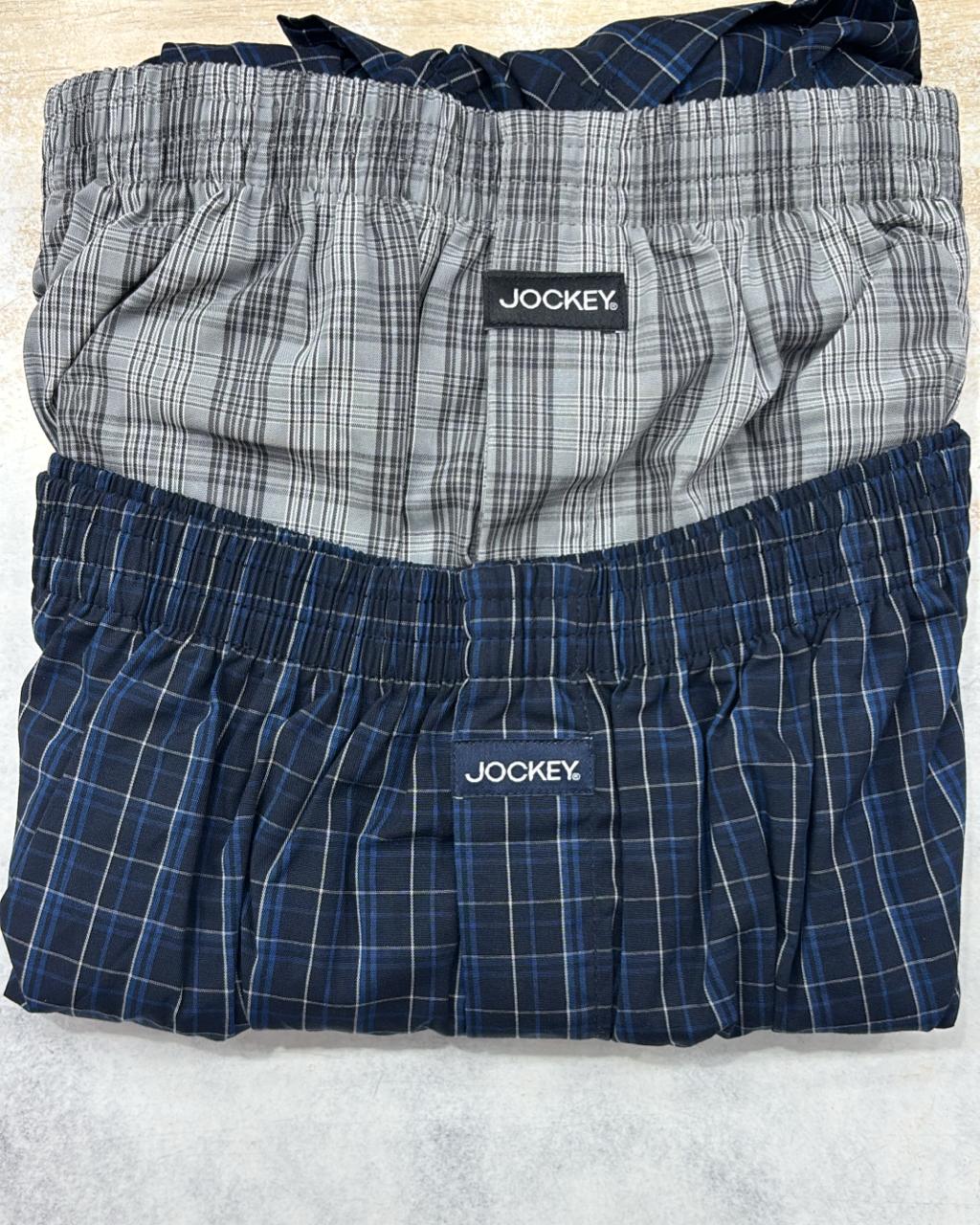 Jockey 1223 Men's Super Combed Mercerized Cotton Woven Checkered Boxer Shorts with Side Pocket (Pack of 2) - Image 2