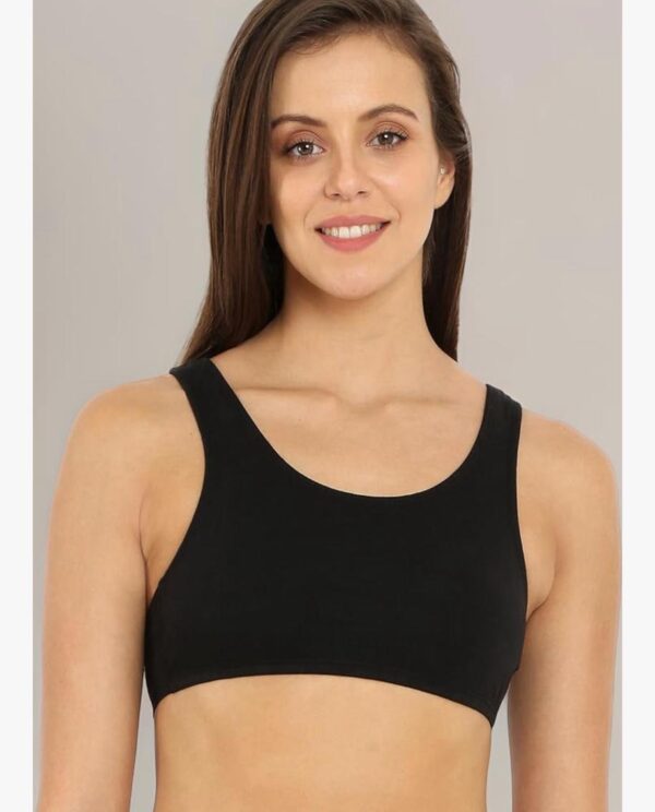 Jockey 1582 Women's Super Combed Cotton Elastane Stretch Slip On Crop Top Bra with Stay Fresh Treatment