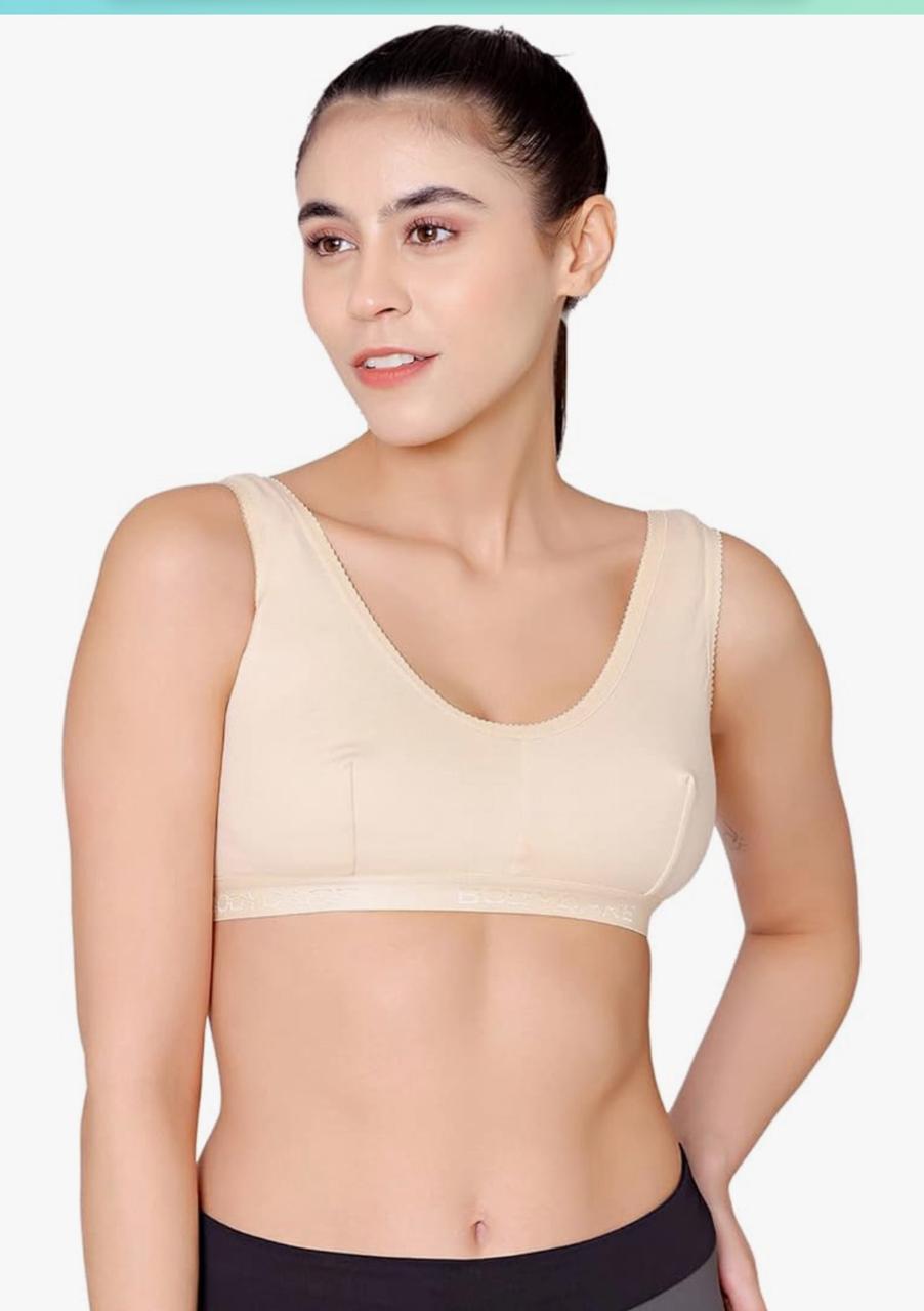 Bodycare Women's Spandex And Cotton Non Padded Wire Free Sports Bra - Image 2