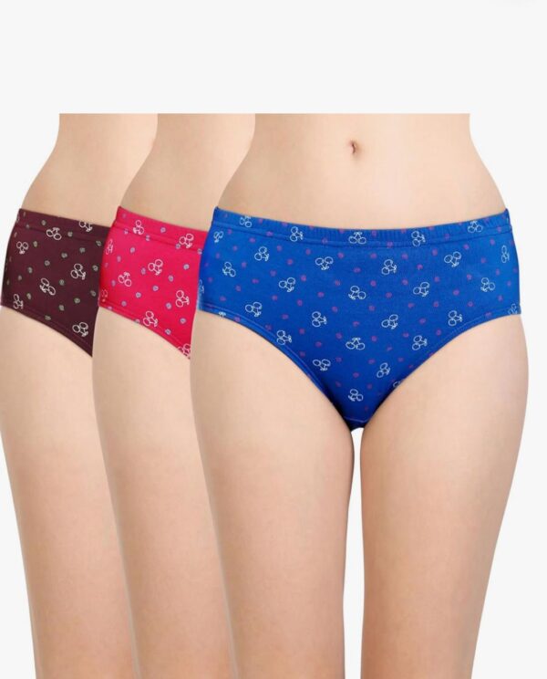 BODYCARE Women's Printed Cotton Briefs In Pack Of 3
